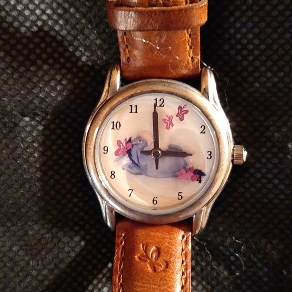 DISNEY Eeyore Flying Butterflies Watch Vintage - Picture 2 of 8